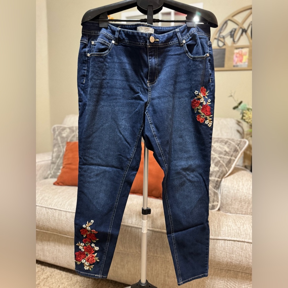 Cato Embroidered Blue Jeans